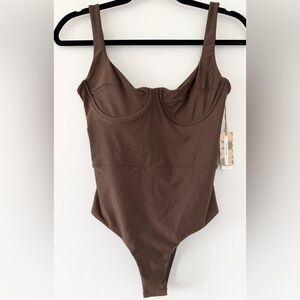 MAOI Swim Scoop Neck Brown One-Piece Swimsuit Small Adjustable Underwire Hawaii